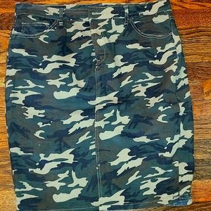 Camouflage Jean Mini Skirt